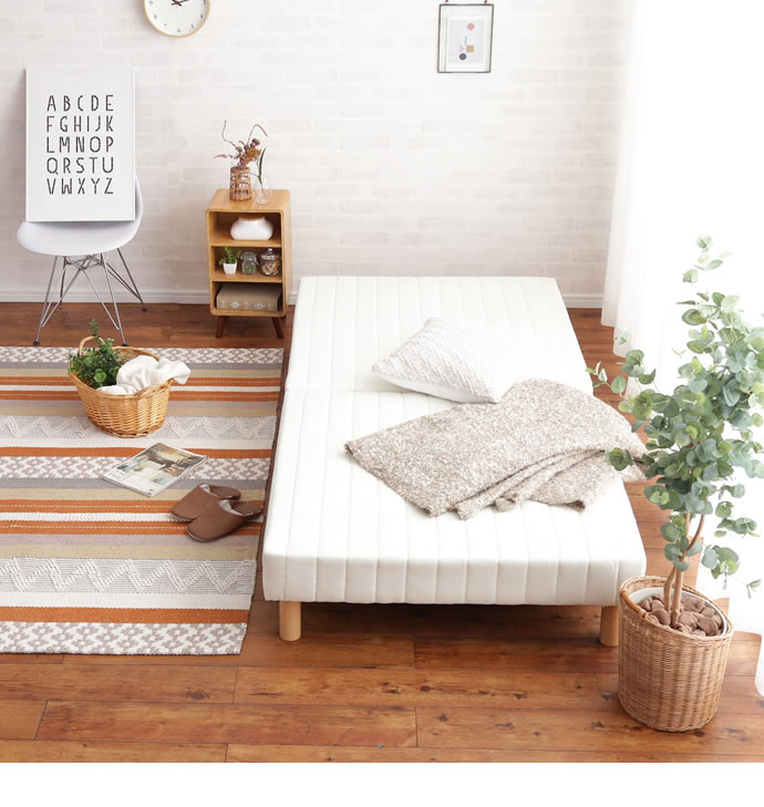 g102017]【セミダブル】Clerus 脚付きマットレスベッド マットレス