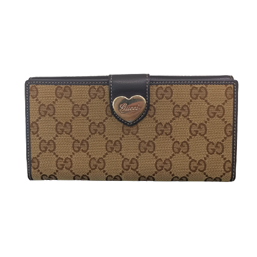 GUCCI グッチ Wホック長財布 財布・小物 ラブリーハート GGキャンバス