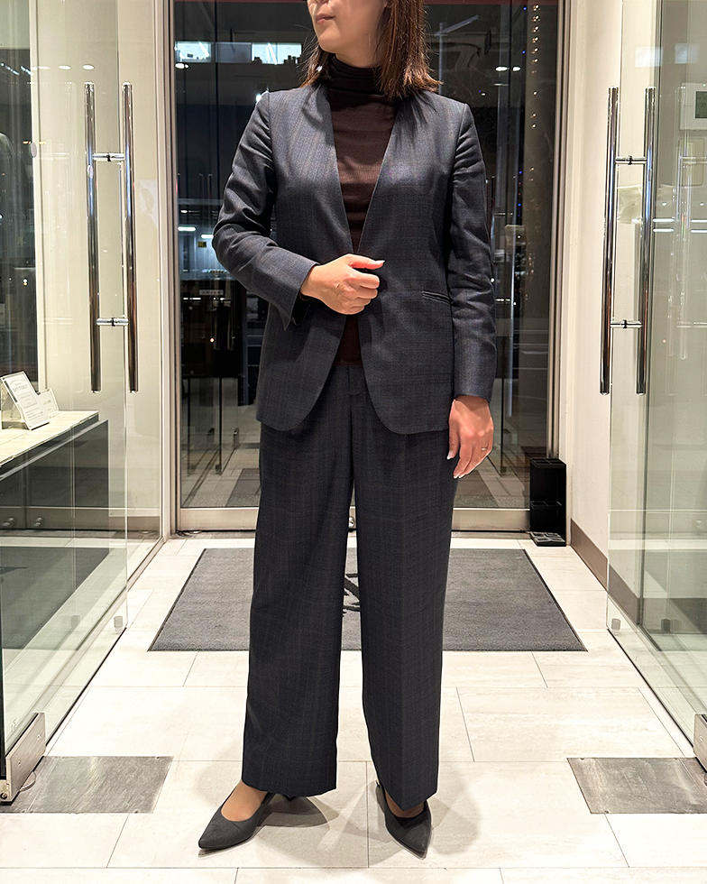 チェック柄パンツスーツ 札幌大通店 道幸絢子 | オーダースーツのKASHIYAMA