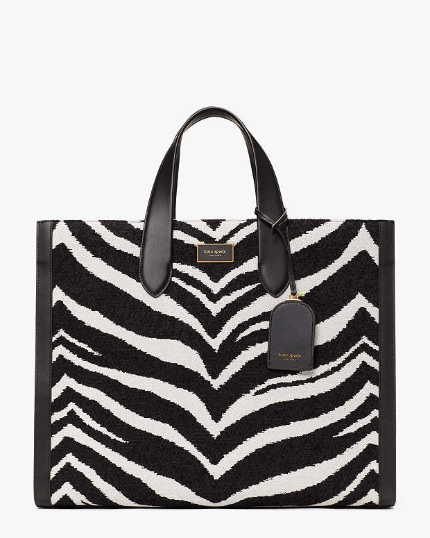 マンハッタン ボールド ゼブラ ブークレ ジャカード ラージ トート