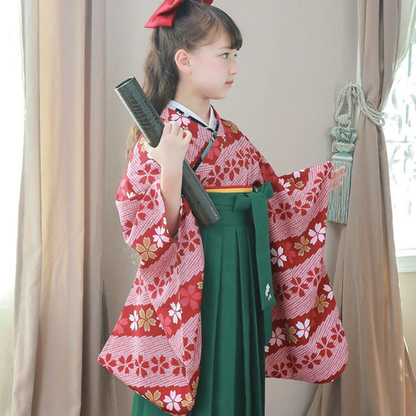 送料無料【卒服最終セール超目玉】着付け簡単袴セット 小学校 卒業式