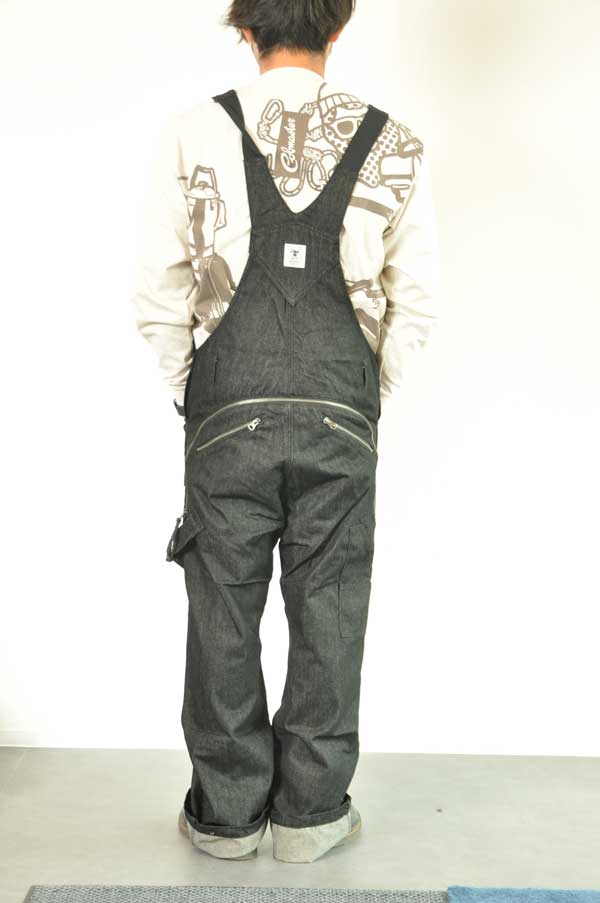 grn outdoor HIASOBI CAMPER BIG BEN OVERALL ブラックデニム メンズ