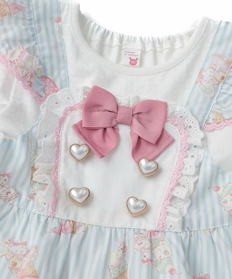 coeur a coeur アイスプリントエプロン風ドッキングワンピース