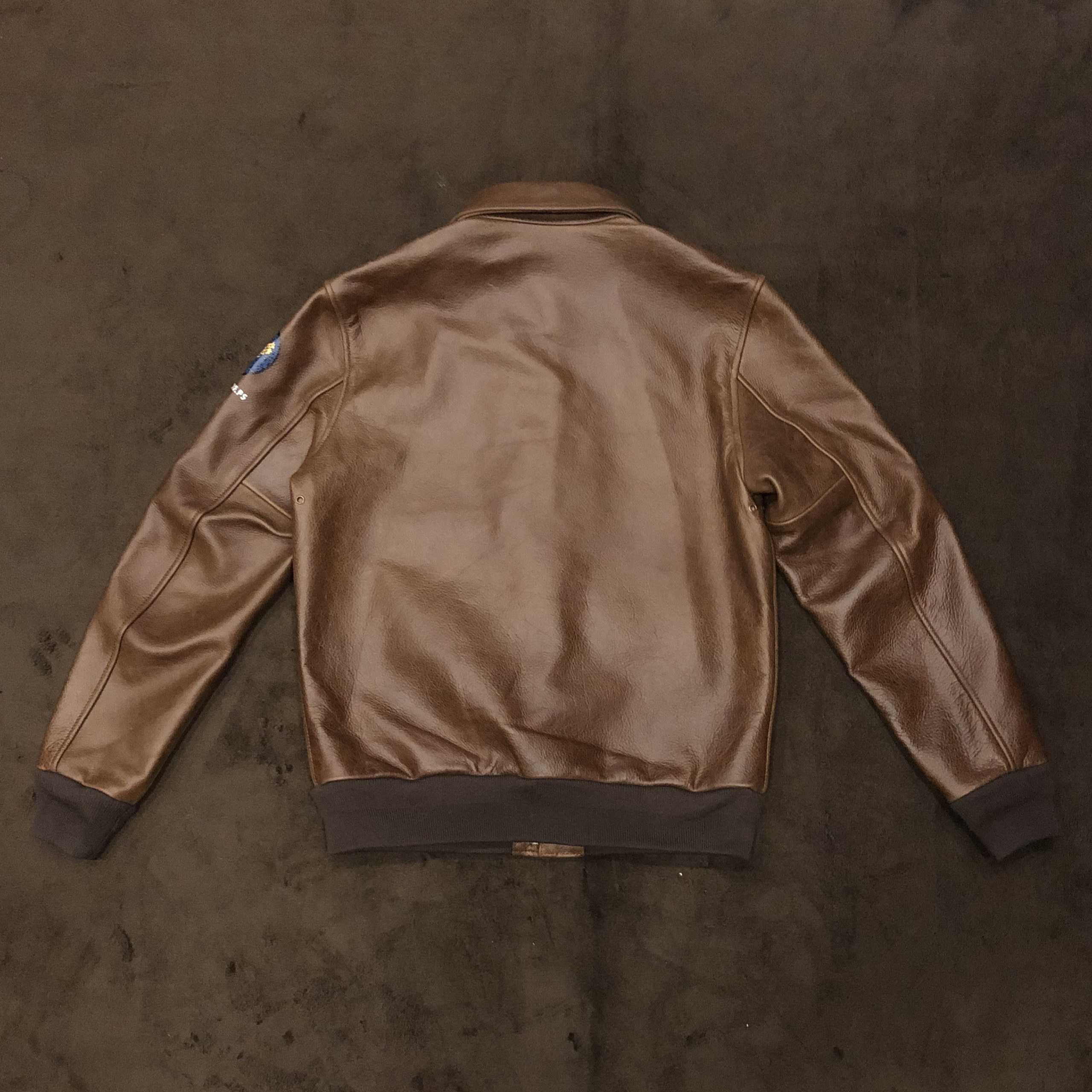 A2 Style Vegetable Tanned Leather Flight Jacket In Brown - Kind