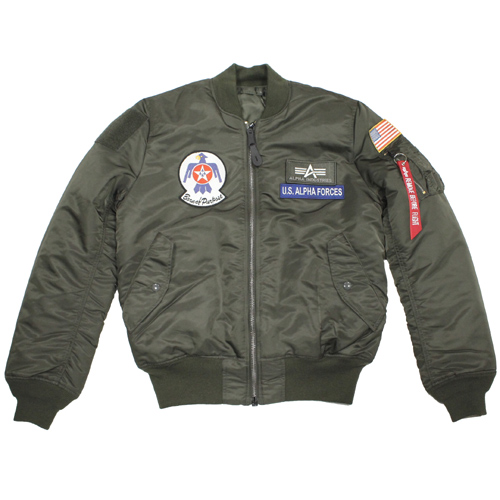 ALPHA MA-1ワッペン付き