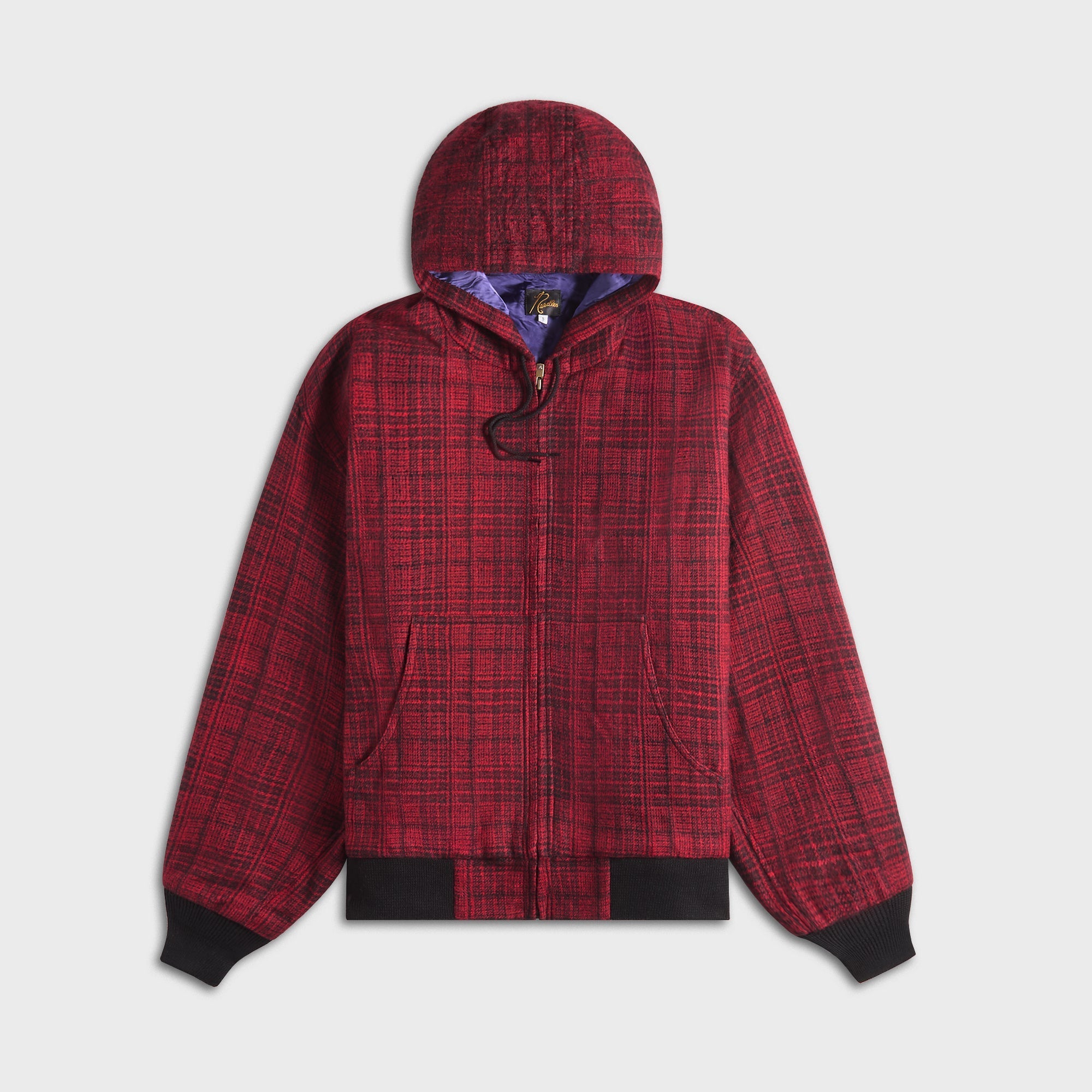 Needles Zipped Wool Glen Plaid Work Hoody - Red – Kith