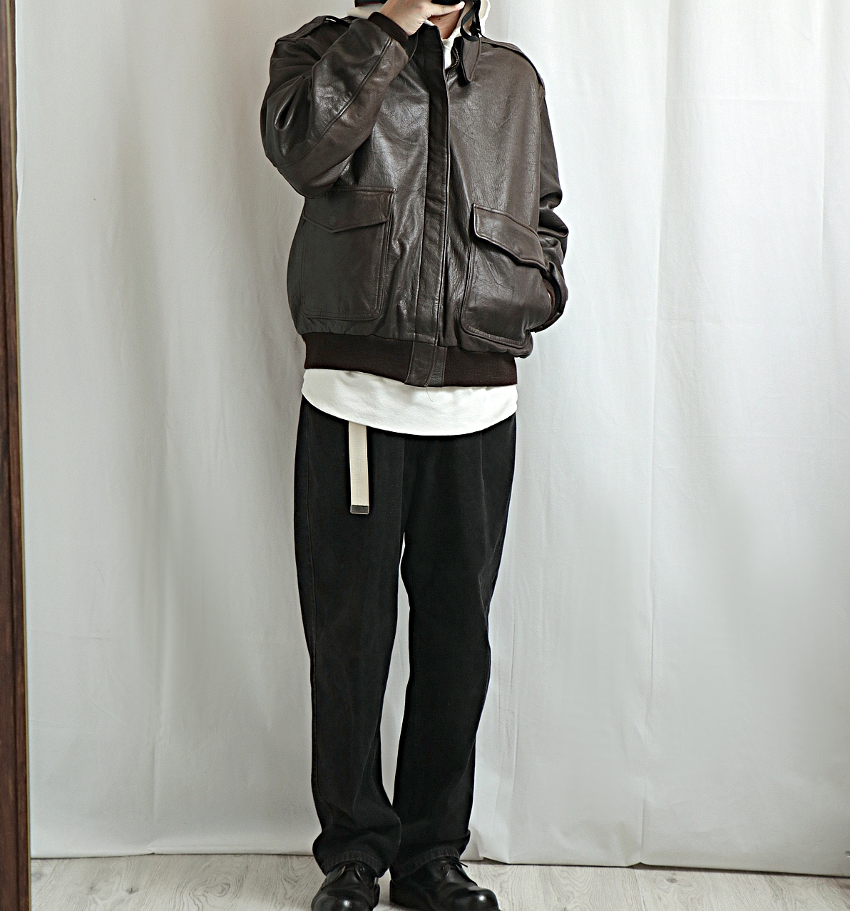 90s L.L.Bean エルエルビーン A-2 レザー フライトジャケット 古着