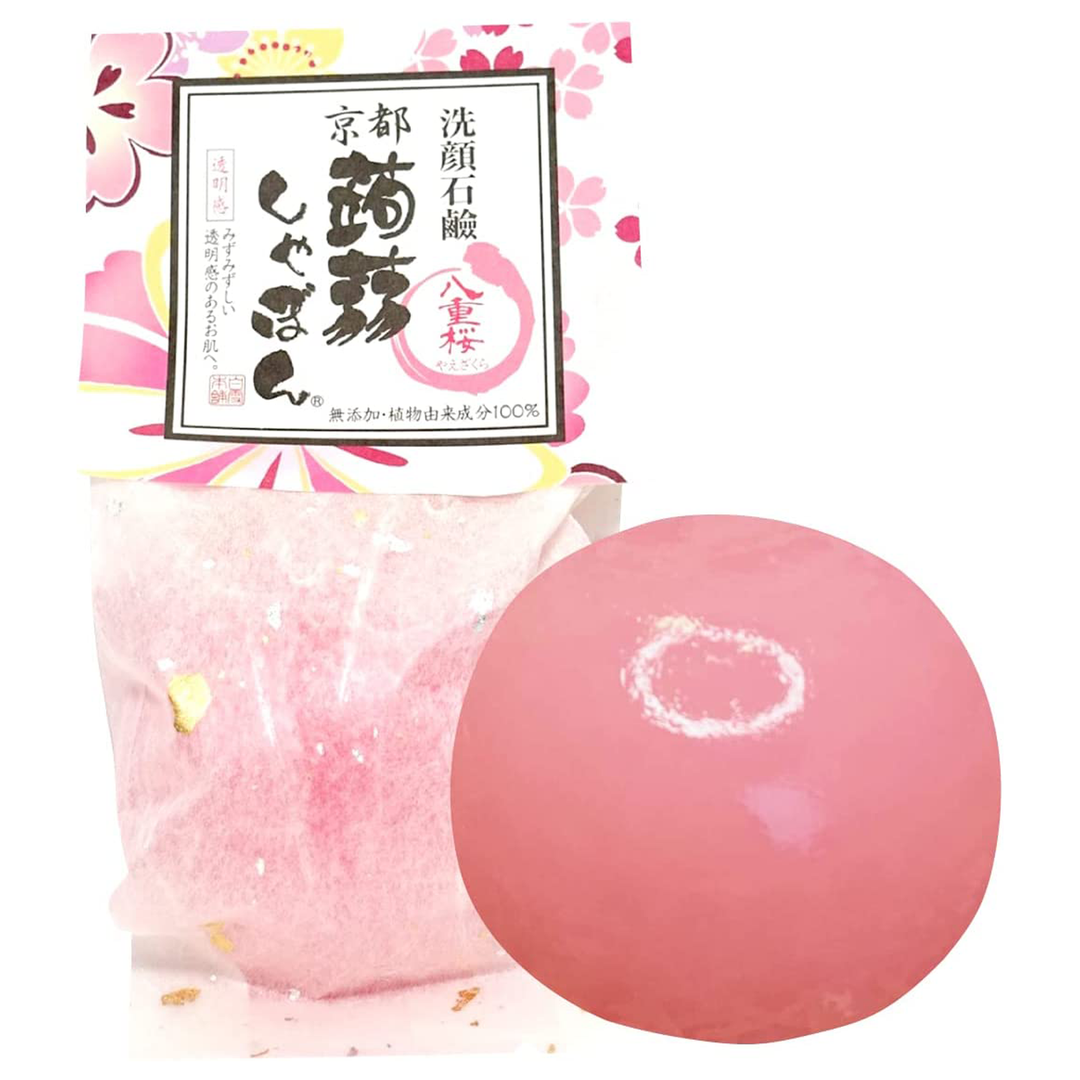 洗顔 洗顔石鹸 京都蒟蒻しゃぼん 八重桜（やえざくら） – 蒟蒻しゃぼん