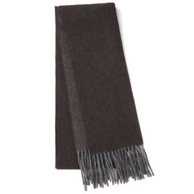 カシミヤ100%マフラー/グレー+ネイビー/ウォッシャブル/29.5cm×175cm