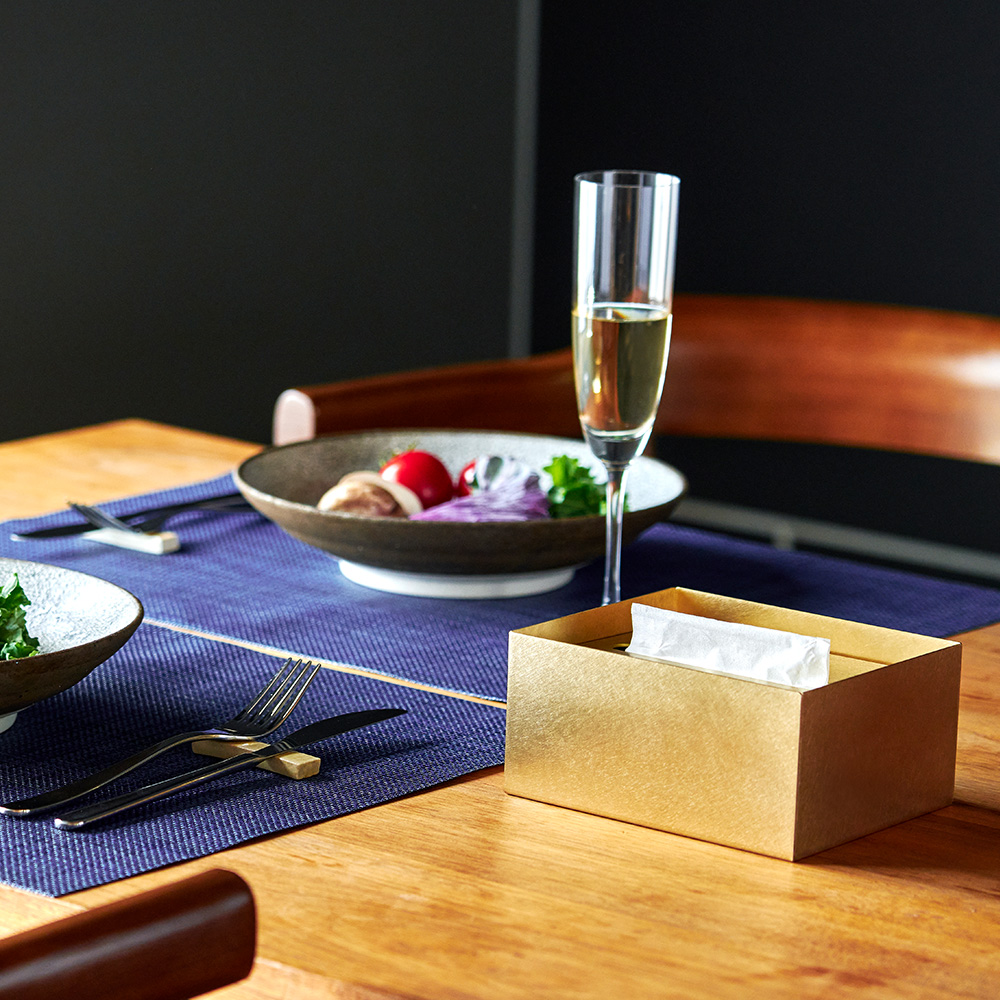 あやせものづくり研究会｜Ori オリ ティッシュケースハーフ ブラス