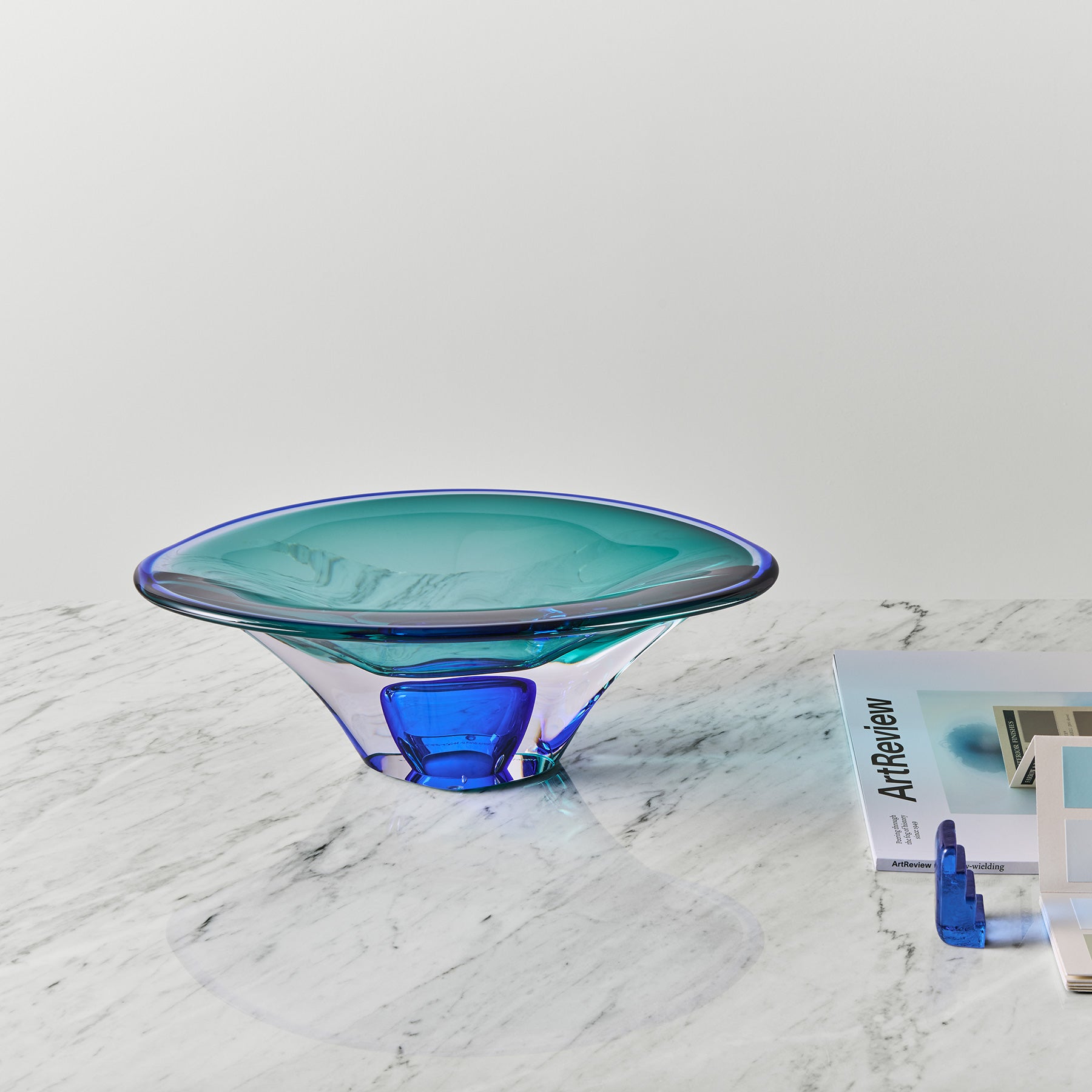 Kosta Boda Vision Bowl Blue Crystal Glass Decor