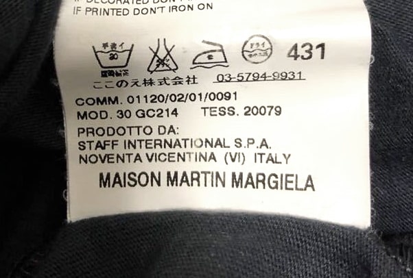 マルジェラの内タグ（品番）から判別するシーズン、年代について