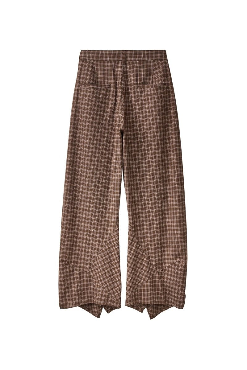 slit deformed pants(unisex)/checkbrown | KNUTH MARF