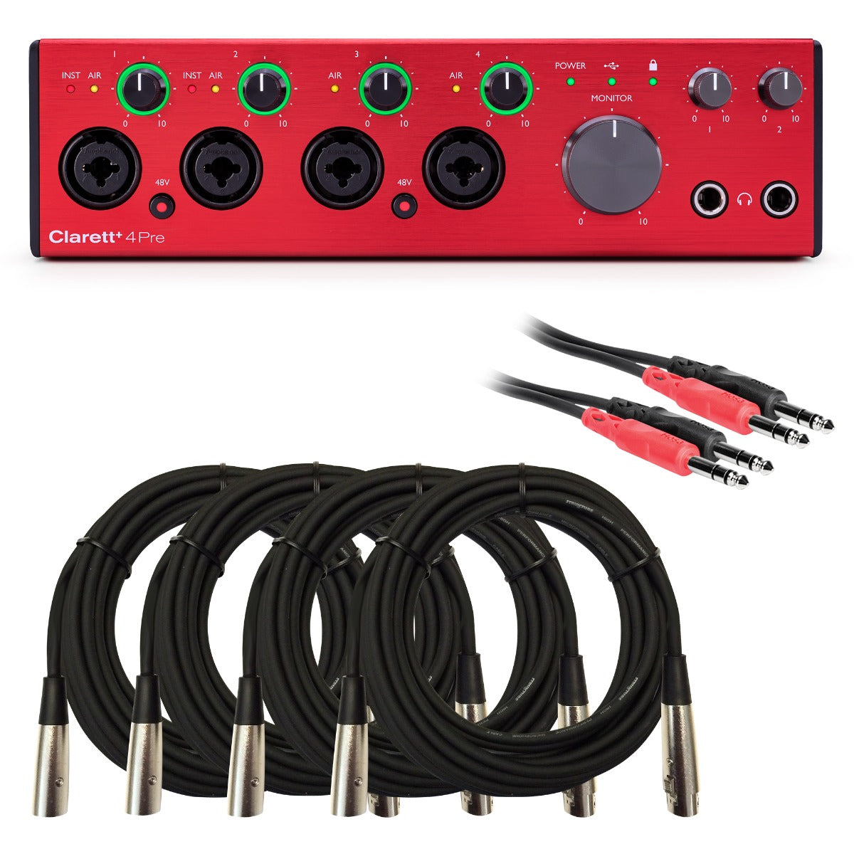 Focusrite Clarett+ 4Pre USB Audio Interface CABLE KIT – Kraft Music