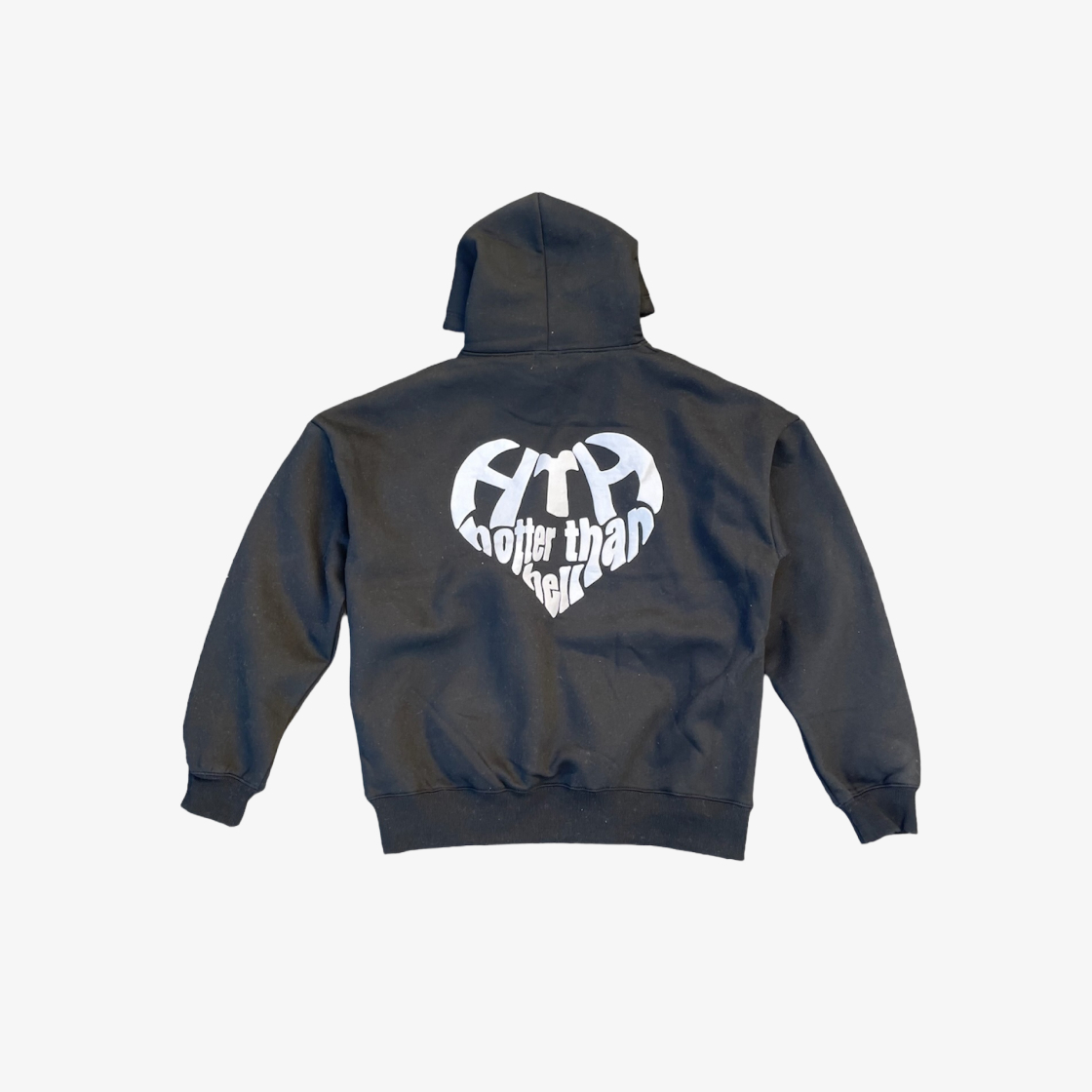 HTH glitter heart logo zip hoodie ブラック - HTH glitter heart