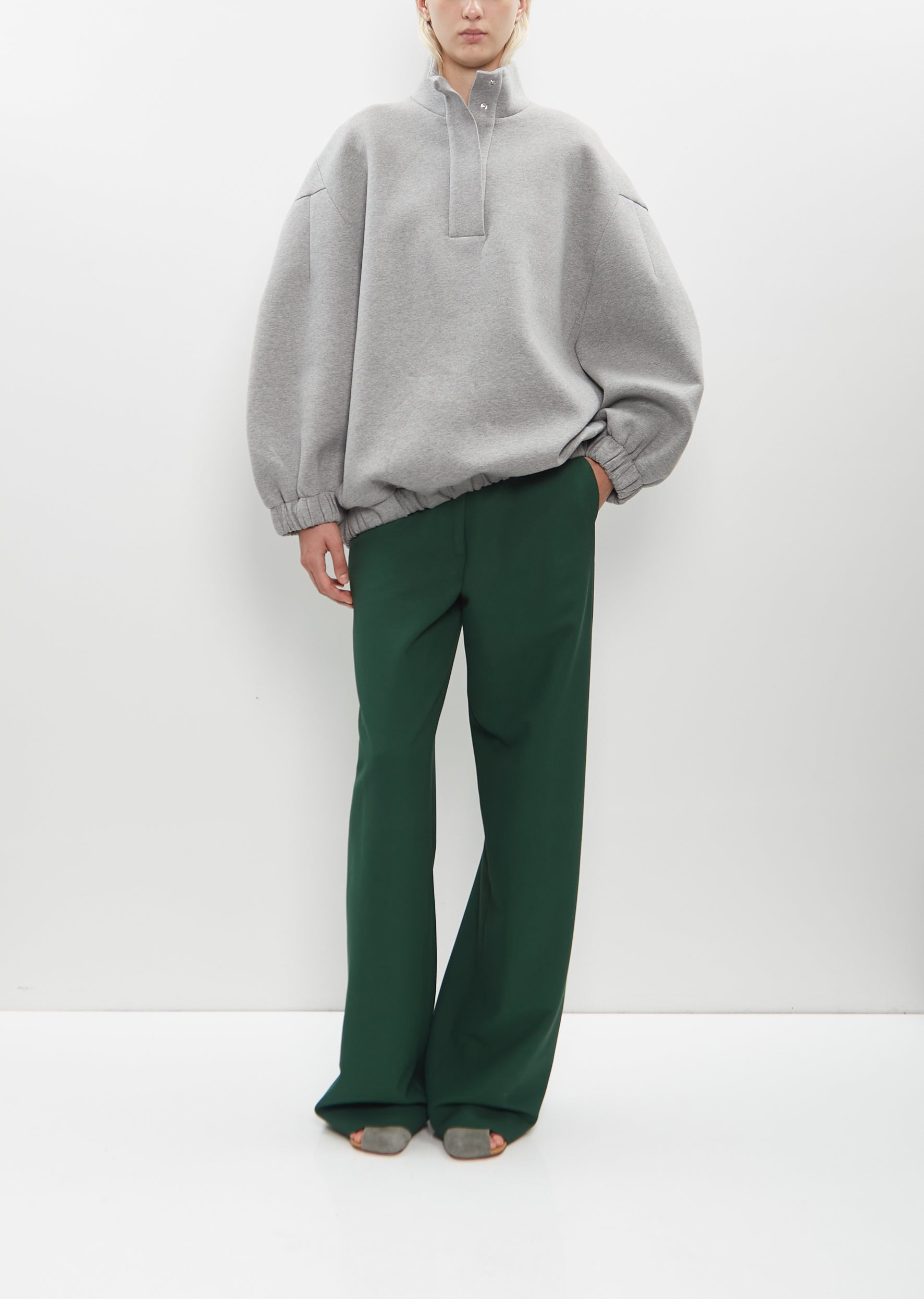 DRIES VAN NOTEN ラグランクルーネックニット グレー Texas Sweater