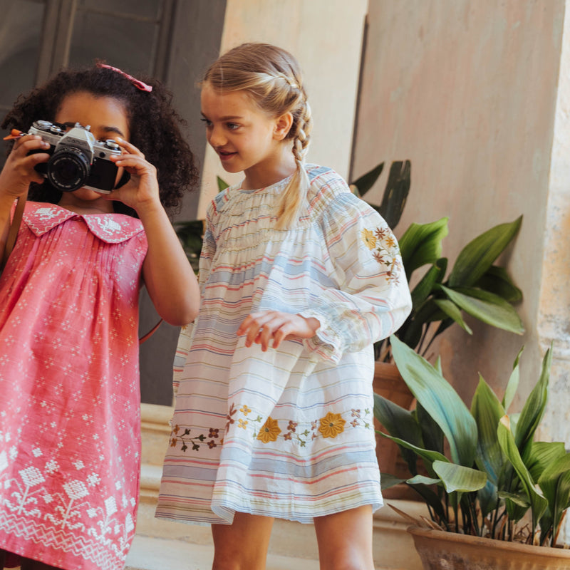 TULIP DRESS, BORDER STRIPE – Lali