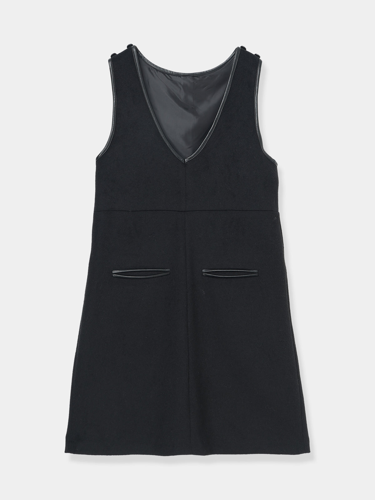 Leather Trimmed Wool Jumper Dress – L'AUBE BLANC