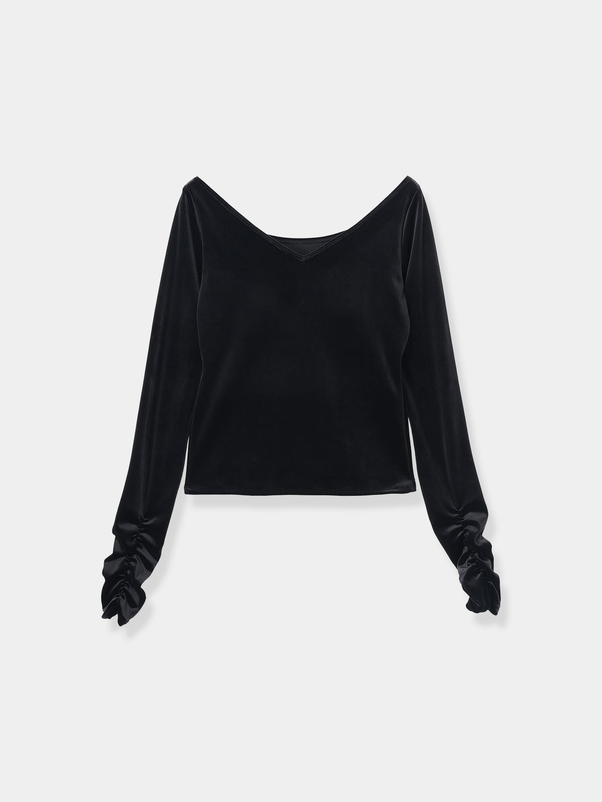 Sharp Neck Velour Tops – L'AUBE BLANC