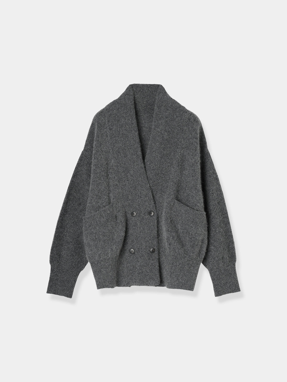 再入荷】Double-breasted Shaggy knit Cardigan – L'AUBE BLANC