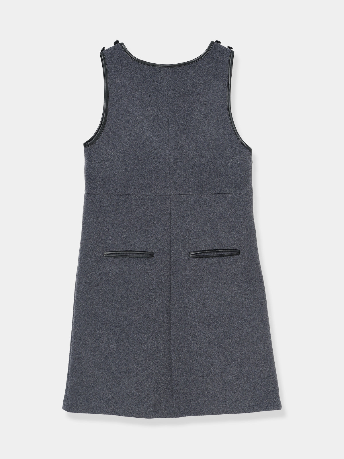 Leather Trimmed Wool Jumper Dress – L'AUBE BLANC