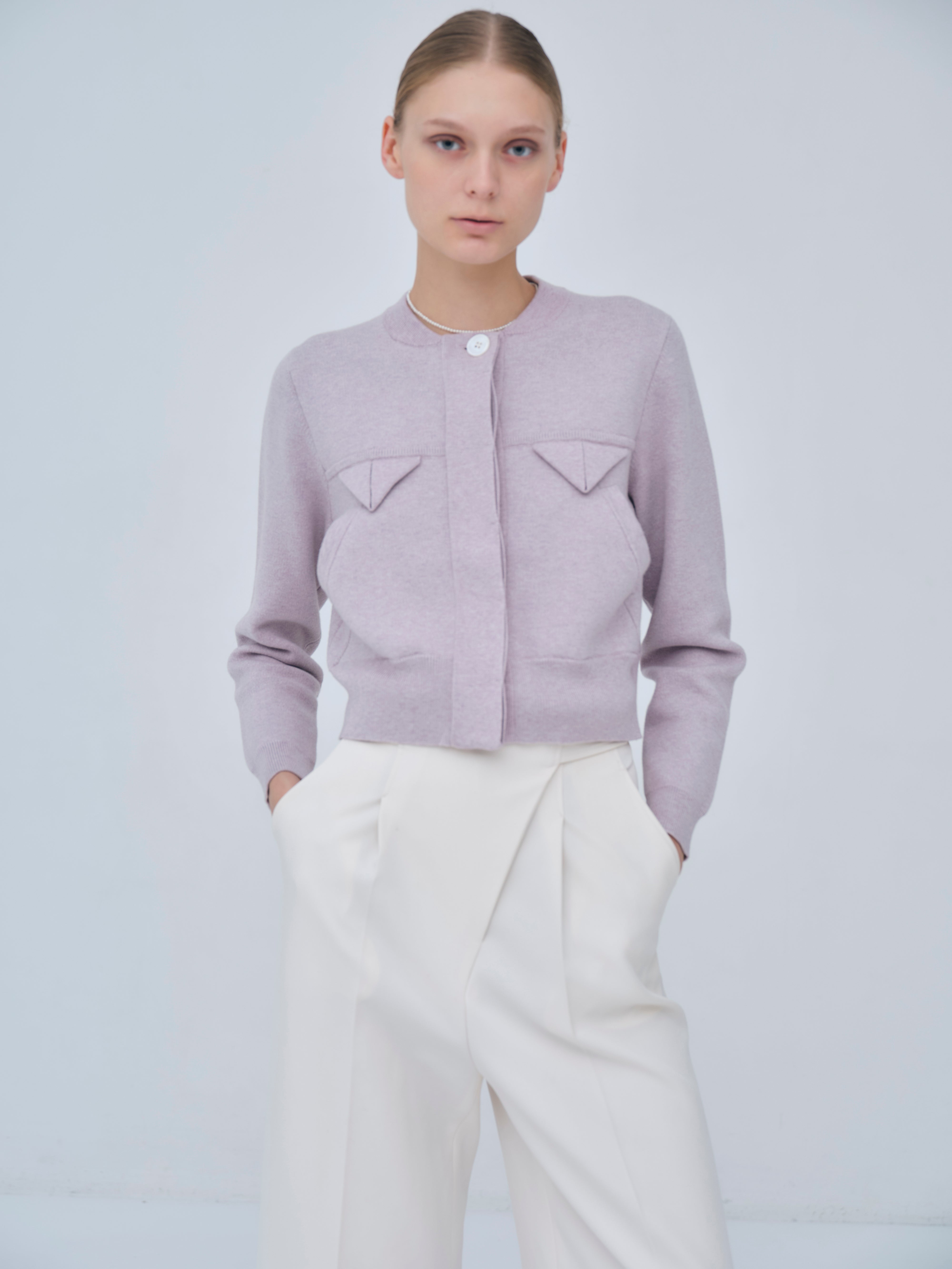 Compact Knit Cashmere Blouson – L'AUBE BLANC