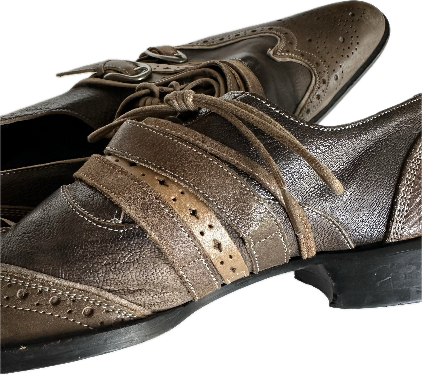 Alfredo Bannister Brown Leather Monk Strap Shoe – leefluxury.com