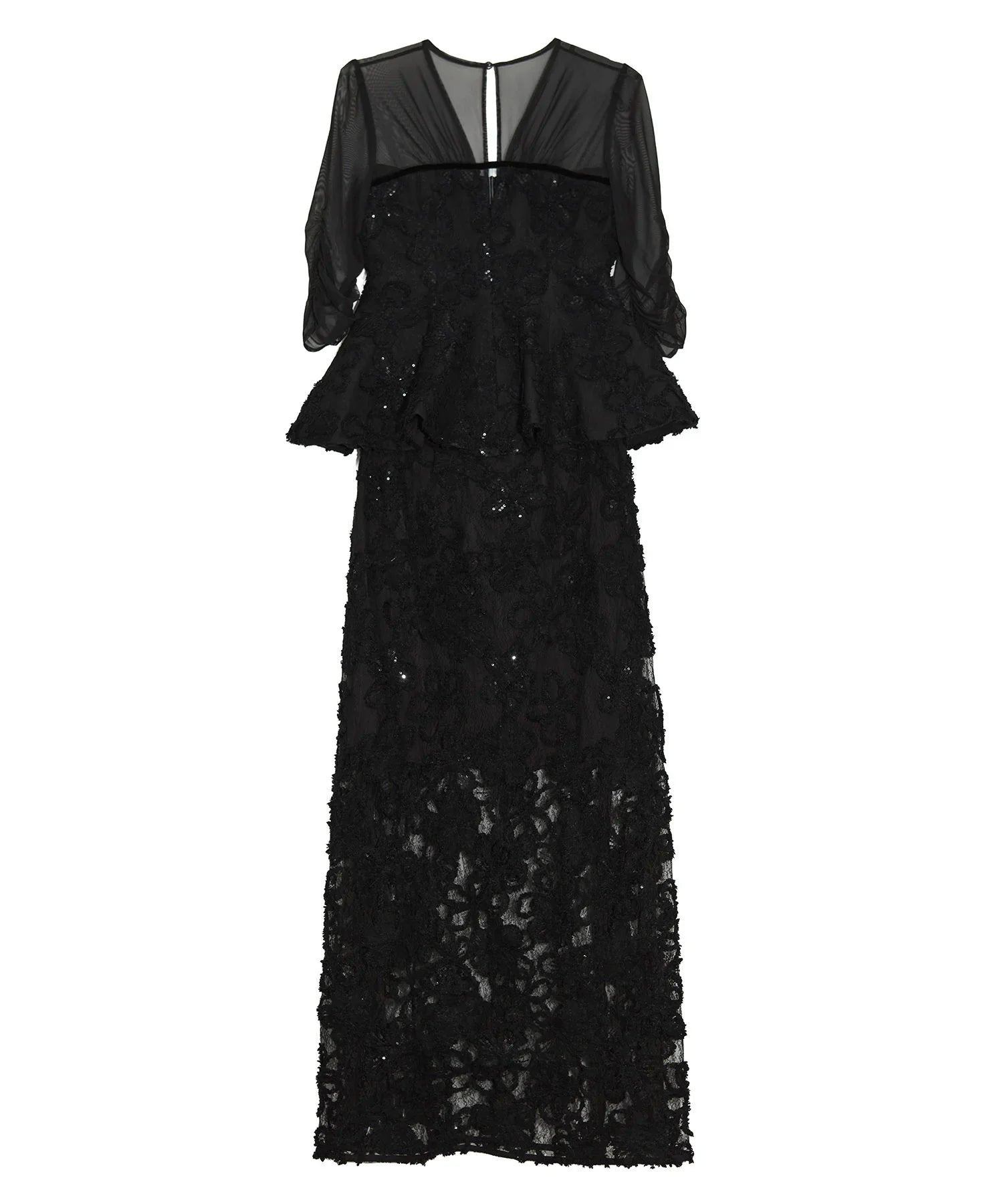 LEJA LUXE】フラワーレースペプラムセットアップドレス