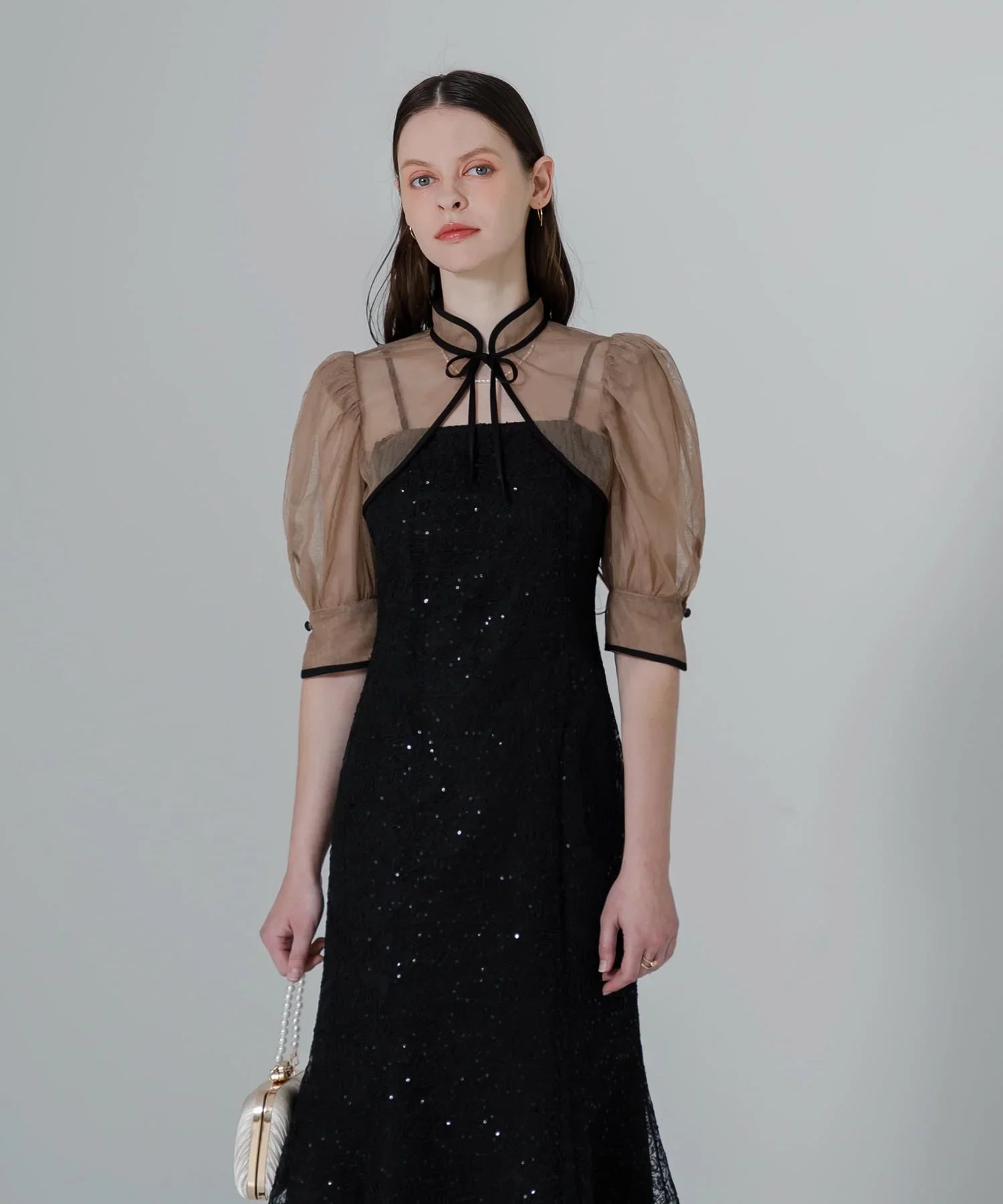 当日発送】スパンコールボタニカルマーメイドボレロ2WAYドレス