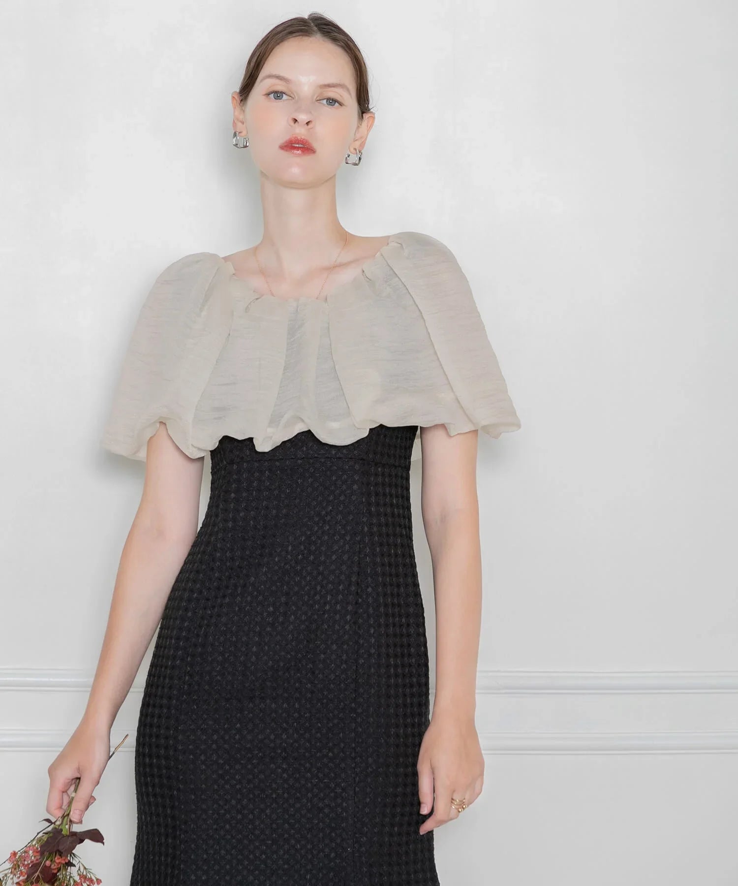 当日発送】2WAYオフショルダーパフスリーブマーメイドドレス