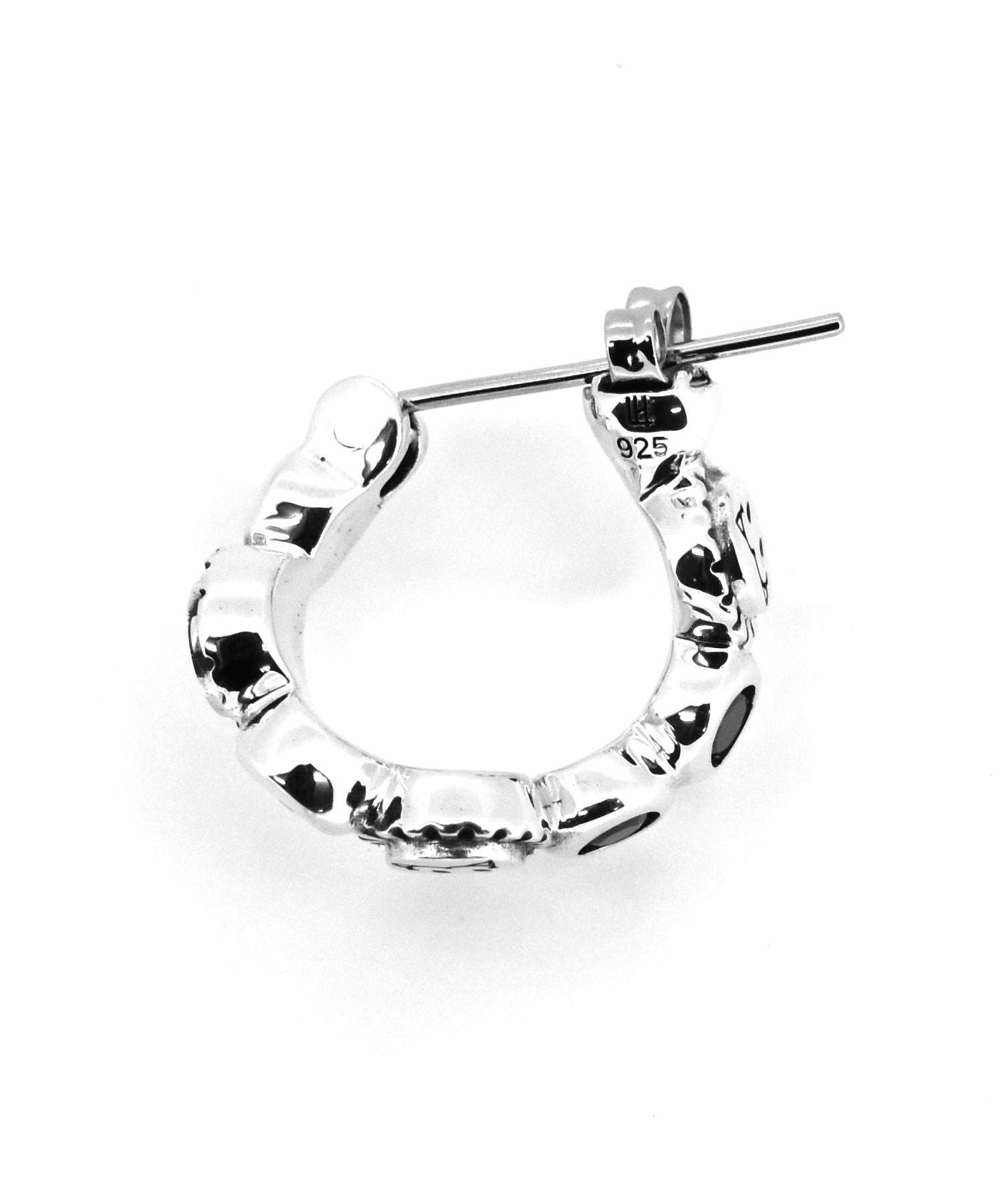 シャープフープピアス/ブラックジルコニア/左耳用/シルバー925 | LION