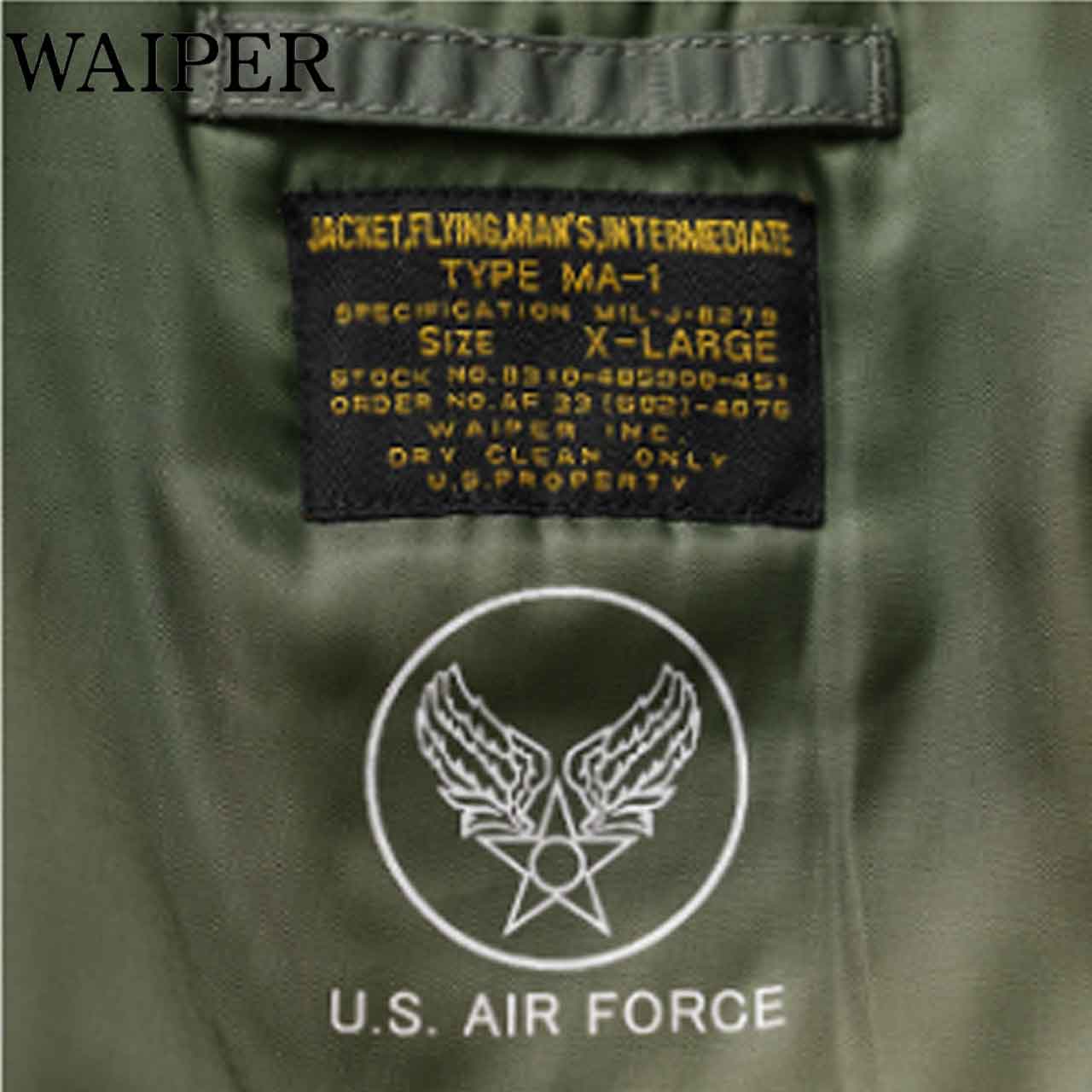 WAIPER.incワイパー再現品米軍最初期型MA-1フライトジャケットMIL-J