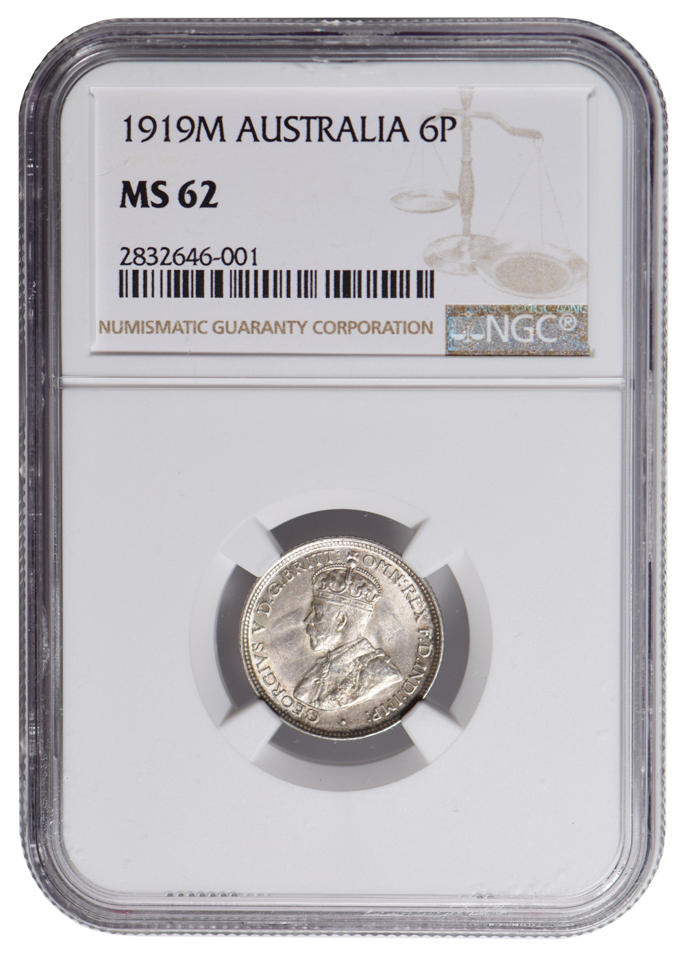 Australia, 1919-M, Sixpence, MS62, NGC – Liberty Coin