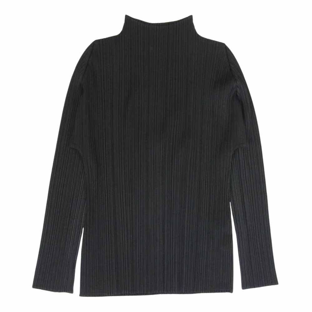 ISSEY MIYAKE プリーツ カットソー ハイネック 長袖 ブラックプリーツ
