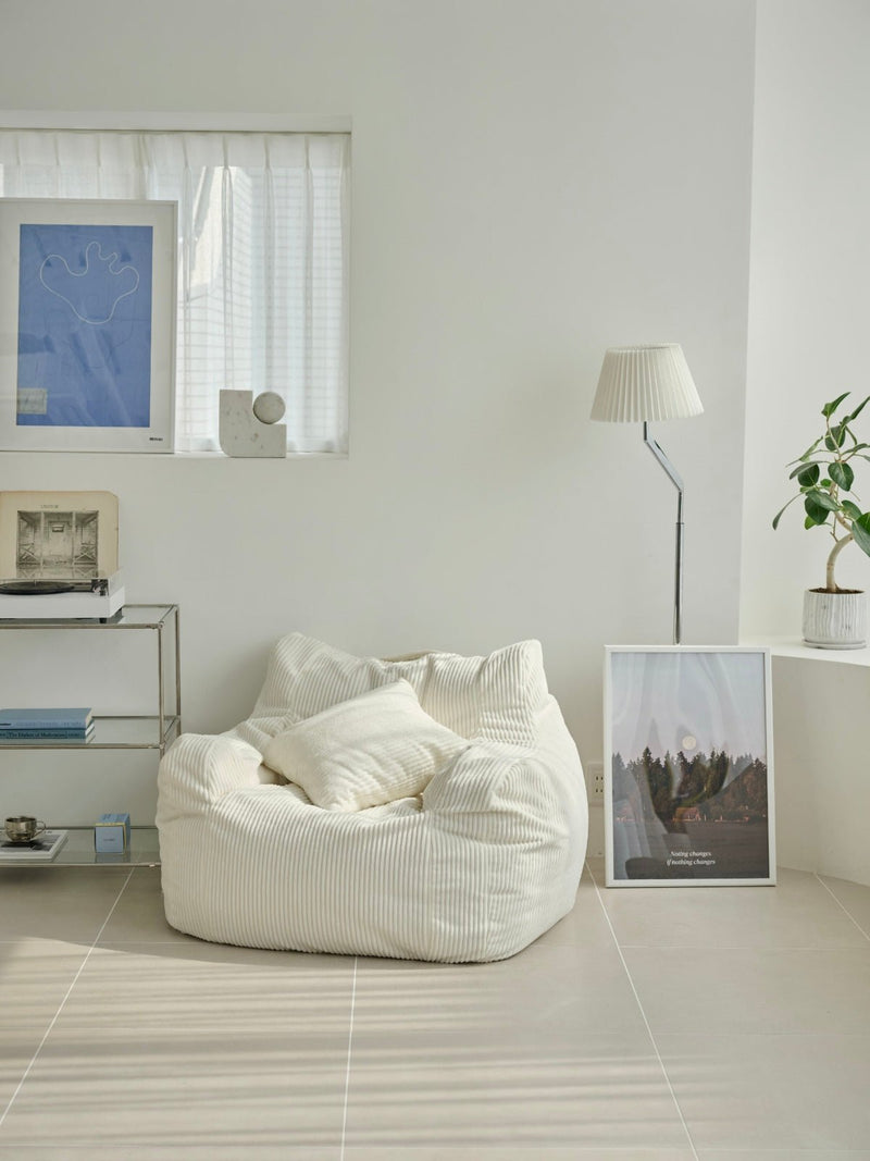 LOOSY 1人掛けビーズソファ Ivory｜1人用ソファ おしゃれ 一人暮らし