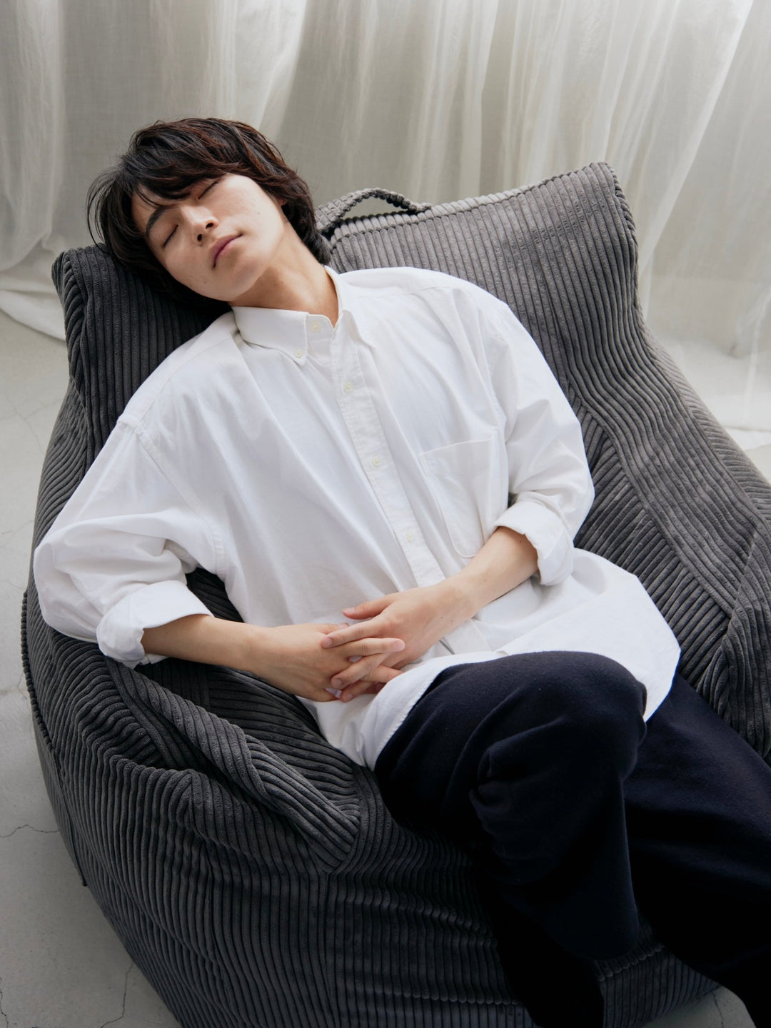 LOOSY 1人掛けビーズソファ Charcoal｜1人用ソファ おしゃれ