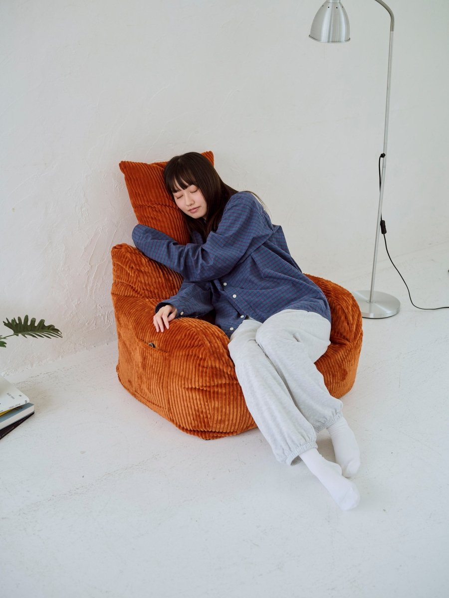 LOOSY 1人掛けビーズソファ ミニ Blood Orange｜1人用ソファ おしゃれ