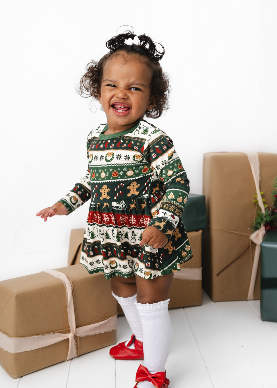 Classic Christmas Bamboo Baby Dress – Little Crowns & Capes