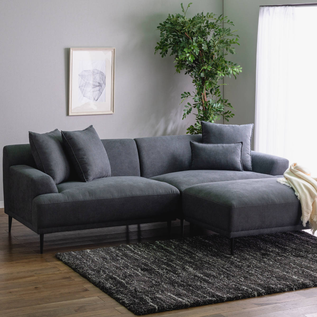 東京23区又は近辺の方限定】送料無料！ダークグレー L字型コーナー