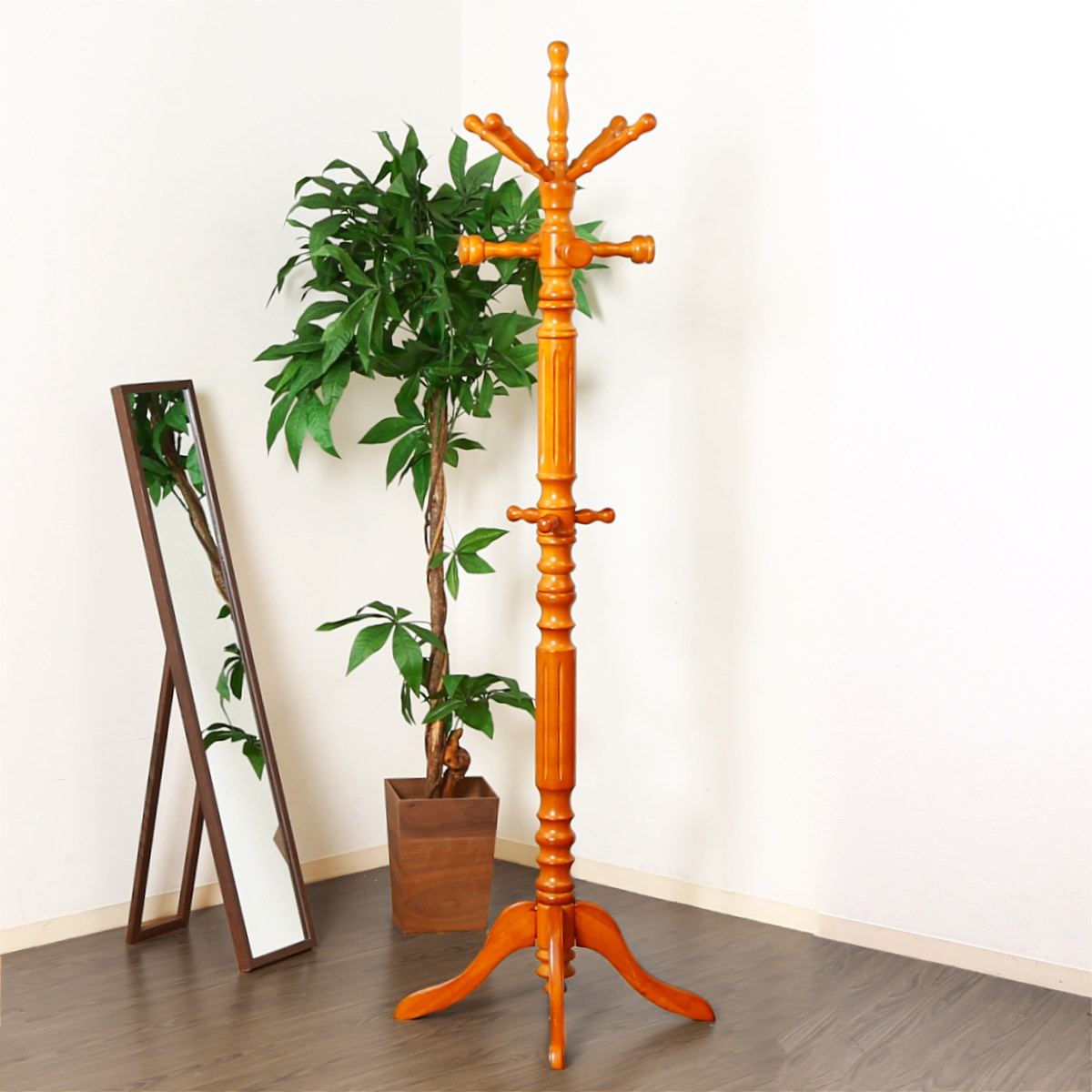 ポールハンガー 木製 イタリアンコートハンガー コートハンガー 小枝