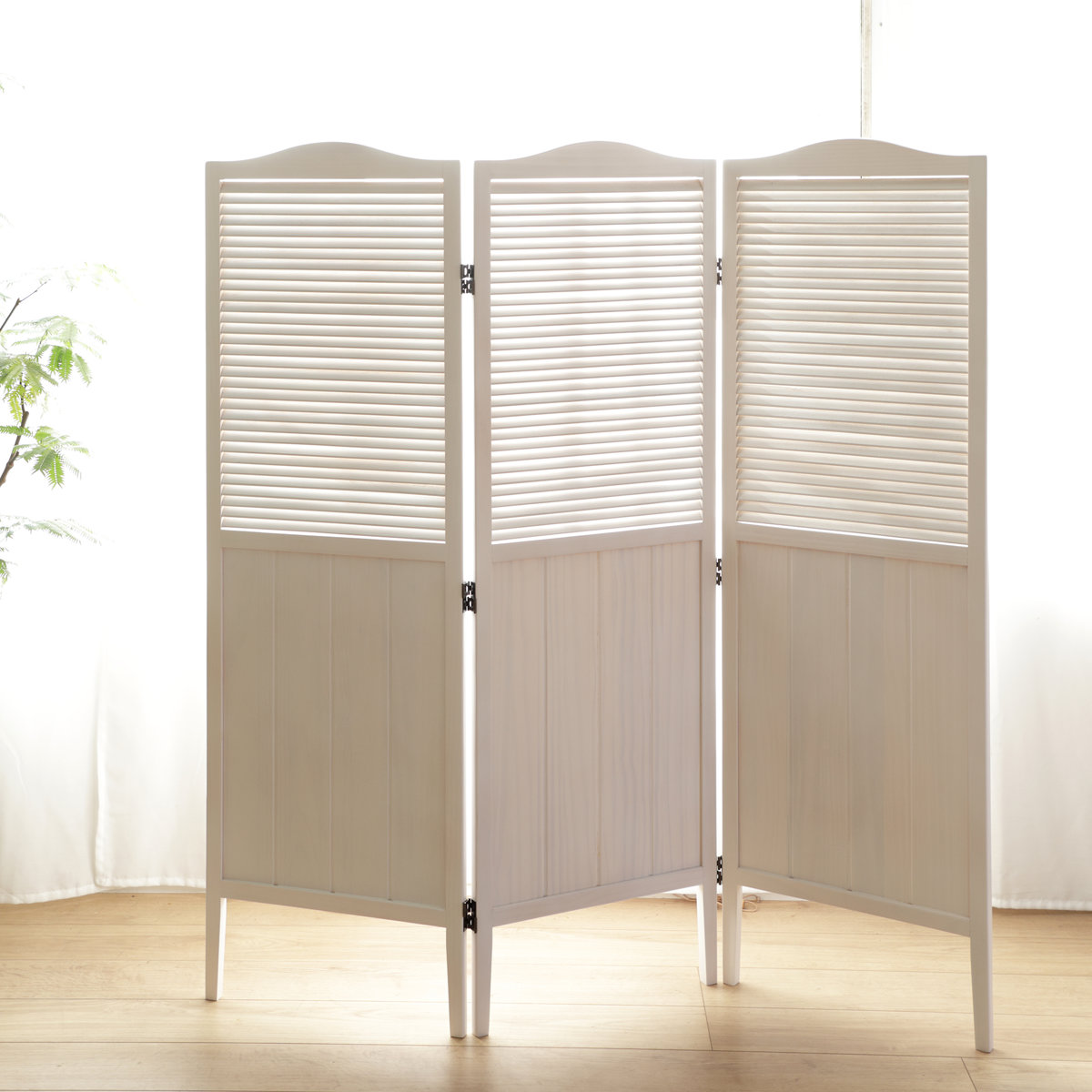 パーテーション 高さ135cm 3連 三つ折り 衝立 ミニヨン 天然木