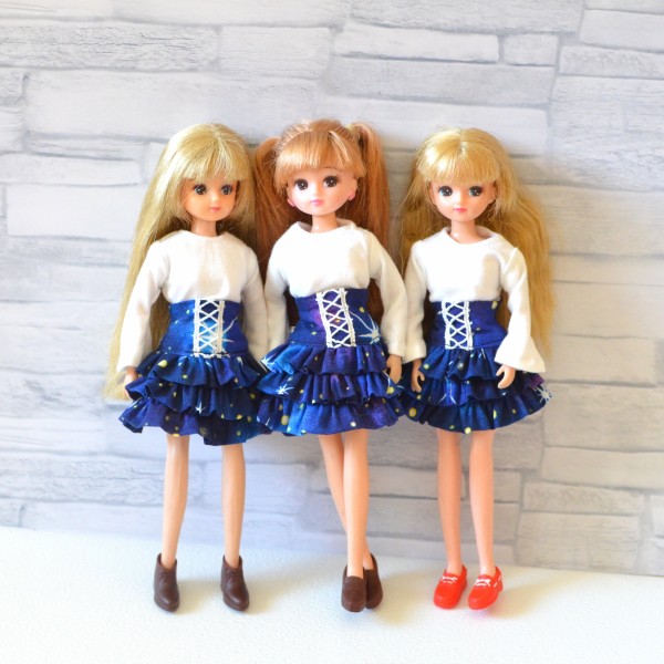 22cmドールサイズにも3段フリルスカートのセット/ハザードマップを再