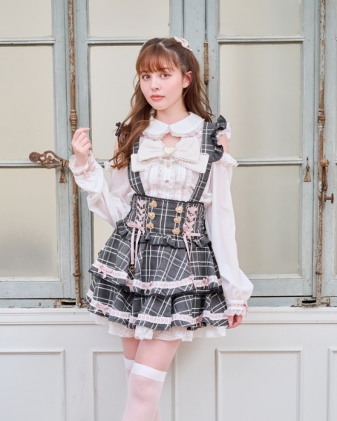 リズリサ LIZLISA☆フリルスカパンミニスカート ブラウンチェックF平成