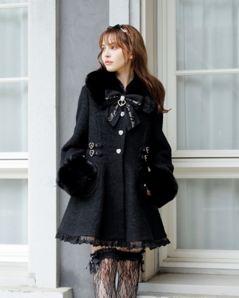 ビジューリボンミニ丈Aラインコート ｜ LIZ LISA（リズリサ）公式通販