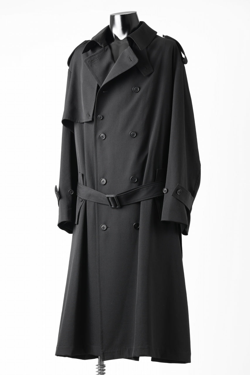 Y's for men TRENCH COAT / WRINKLED GABARDINE (BLACK)の商品ページ