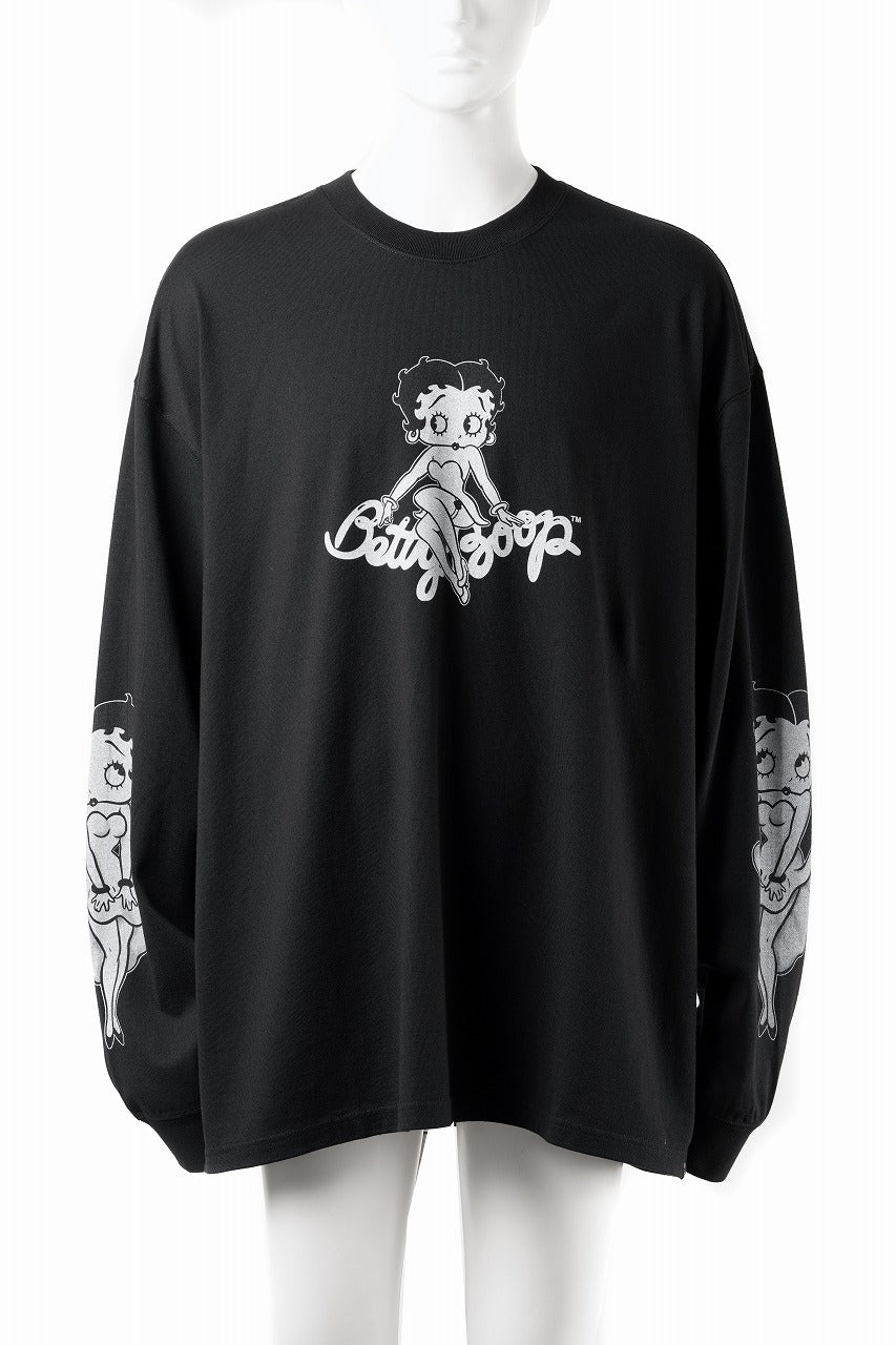 MASTERMIND WORLD x BETTY BOOP™︎ L/S TEE / BOXY FIT (MONOCHROME)の