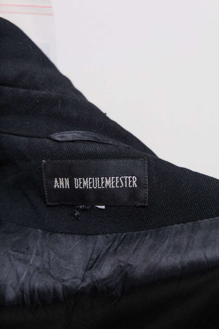 ANN DEMEULEMEESTER - Late 90's wool zip up jacket with sharp