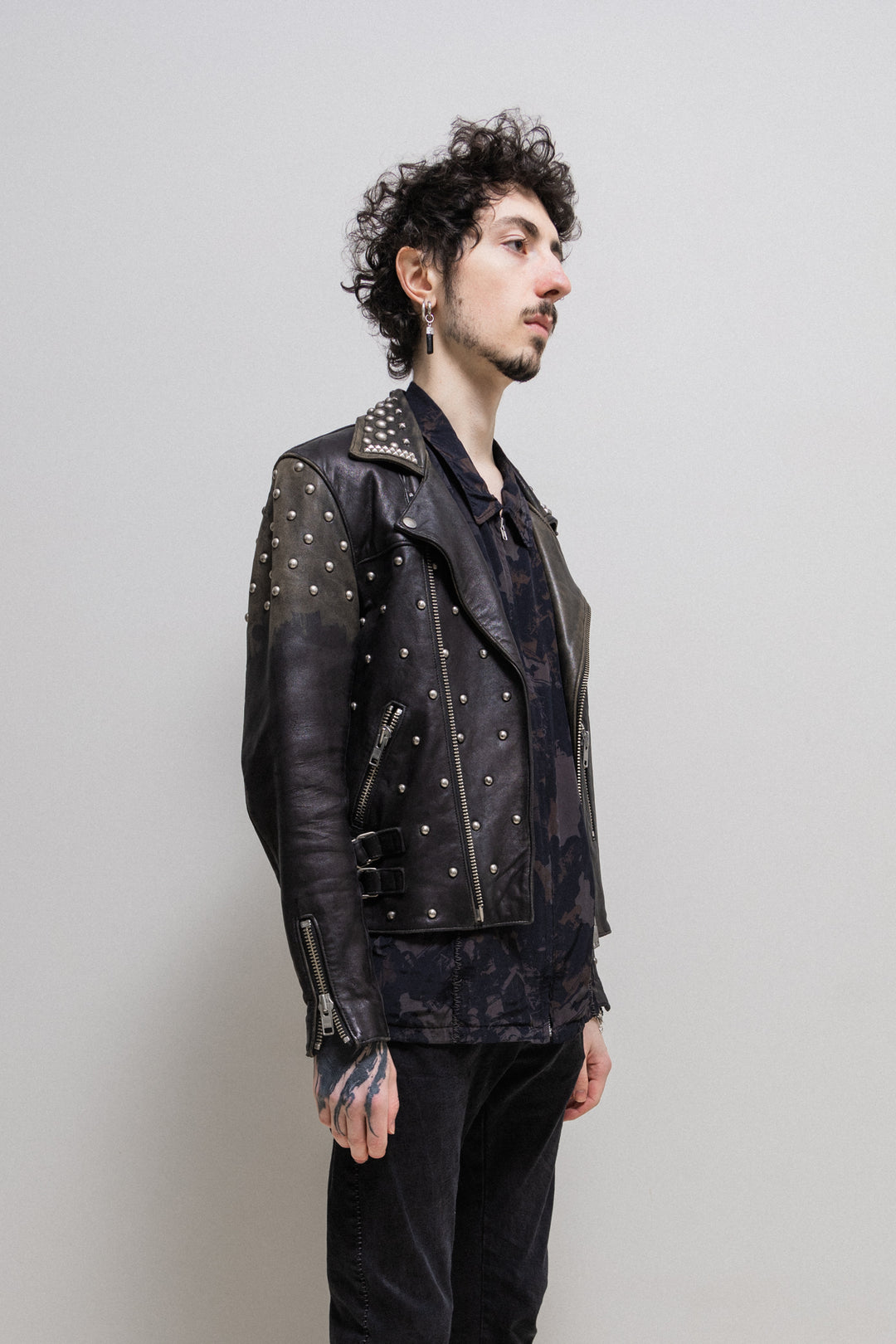 BLACKMEANS x LABRAT - Studded leather perfecto – L'OBSCUR