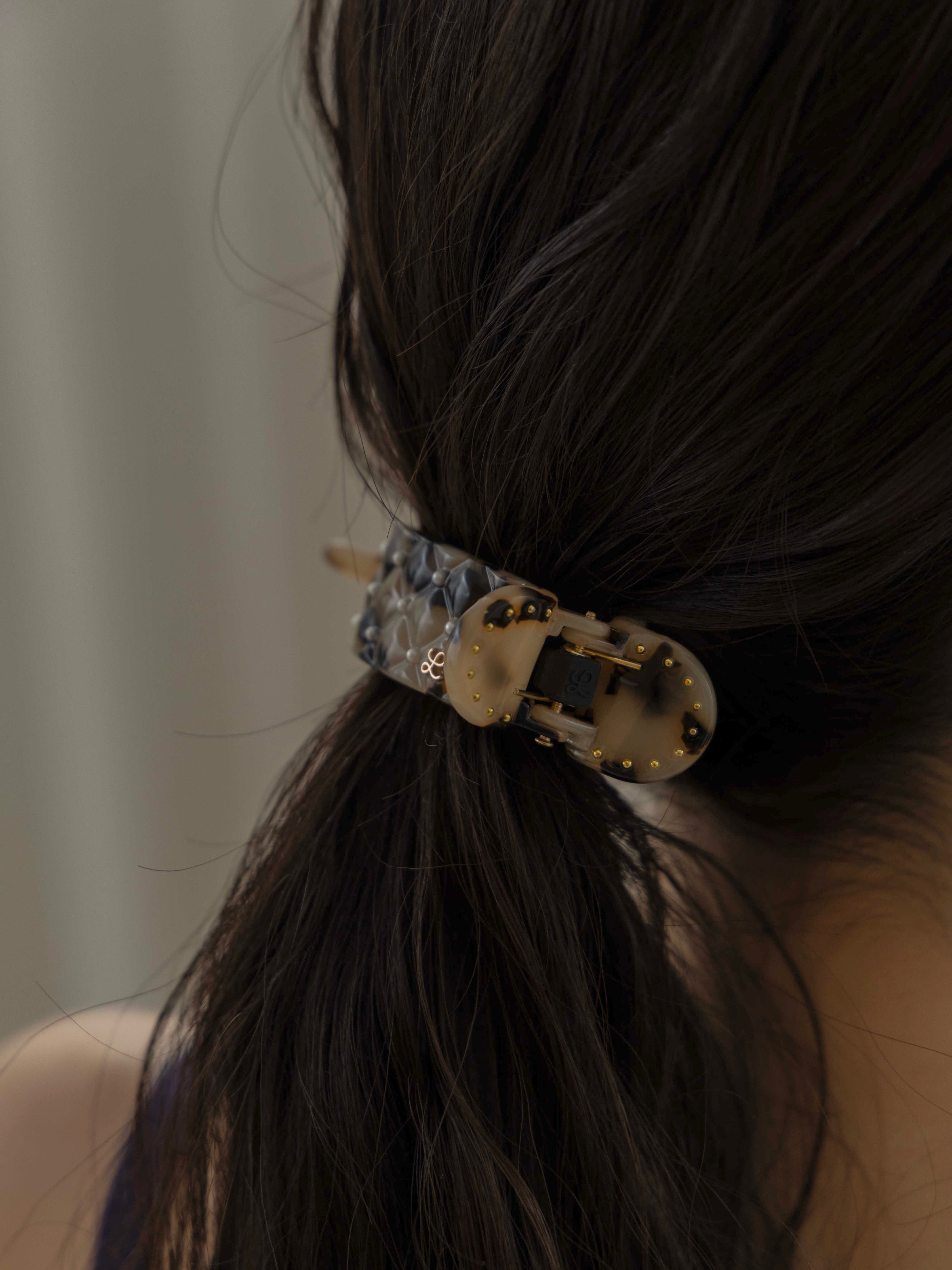 ロエムトウキョウ LOEM TOKYO quilt marble ヘアクリップ quilt