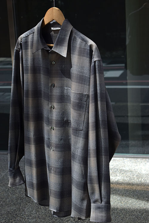 AURALEE[オーラリー] Super Light Wool Check Shirt - 8/30(fri)~ Launch
